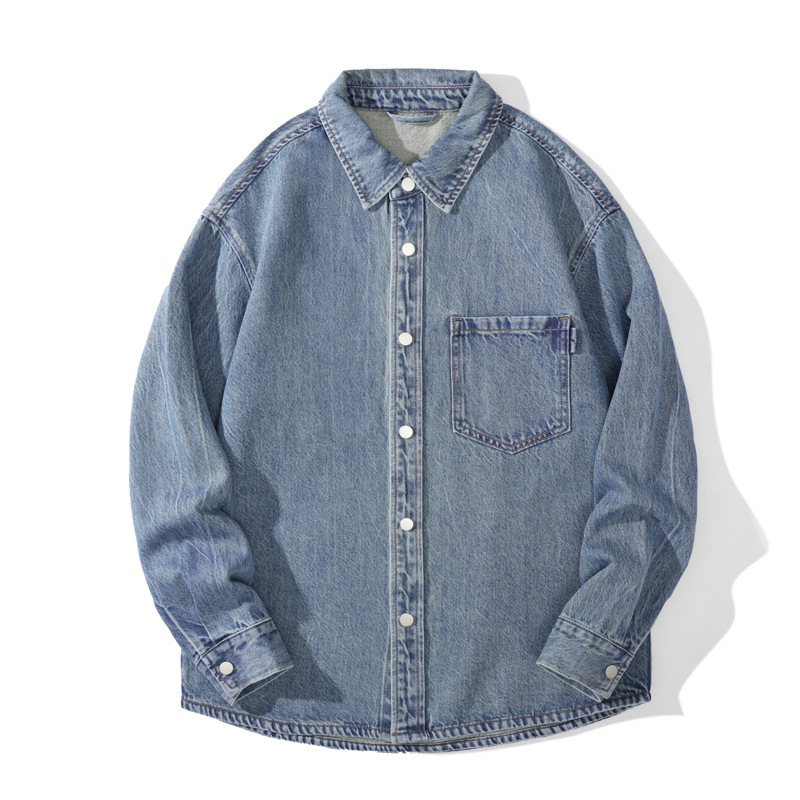 Men's Loose-Fit Casual Denim Shirt